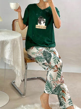GREEN LEAVE DESIGN NIGHT DRESS IN COTTON FABRIC - M.H fashion